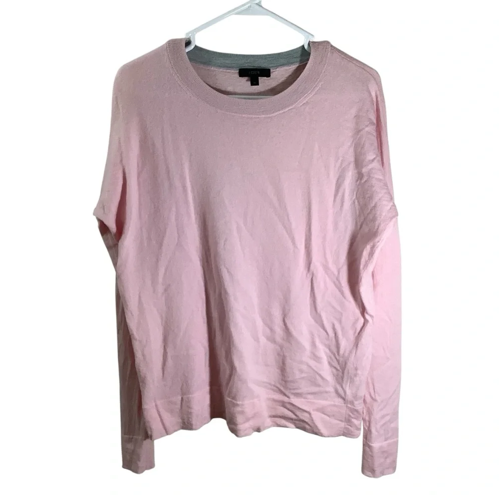 J. Crew Light Pink Wool Women's Crew Sweater